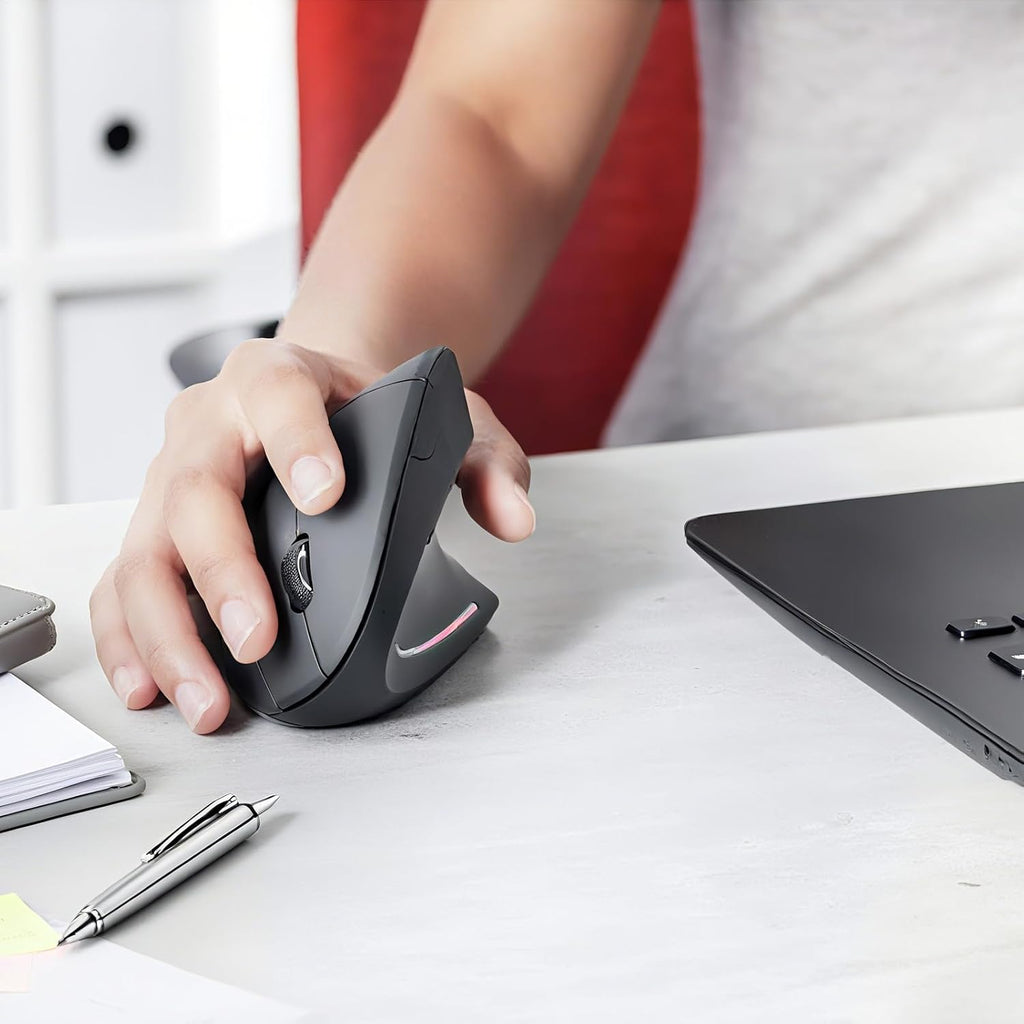 Souris verticale ergonomique sans fil avec possibilité de chargement – Elvion