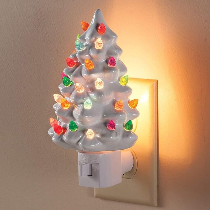 TreeLight - Lampe de nuit en céramique en forme de sapin de Noël à brancher
