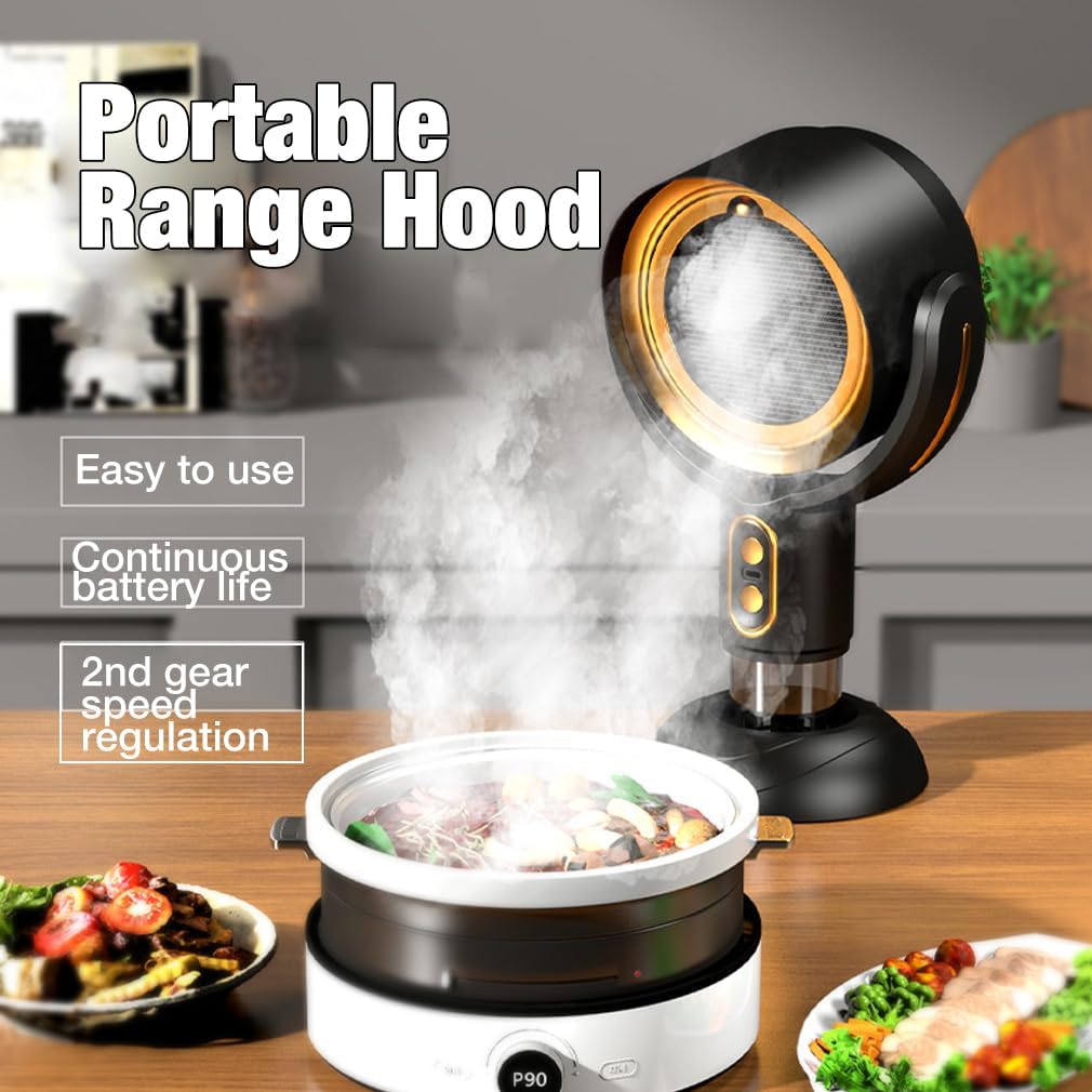 AetherVent™ | Hotte portable | Hotte de cuisine puissante et rechargeable | Idéale pour chaque espace et besoin de cuisson