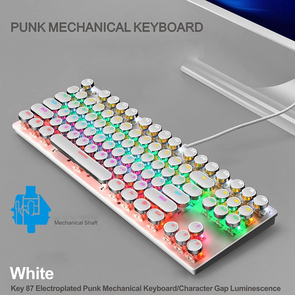 Clavier mécanique de jeu 87 touches avec rétroéclairage RGB et interrupteurs bleus