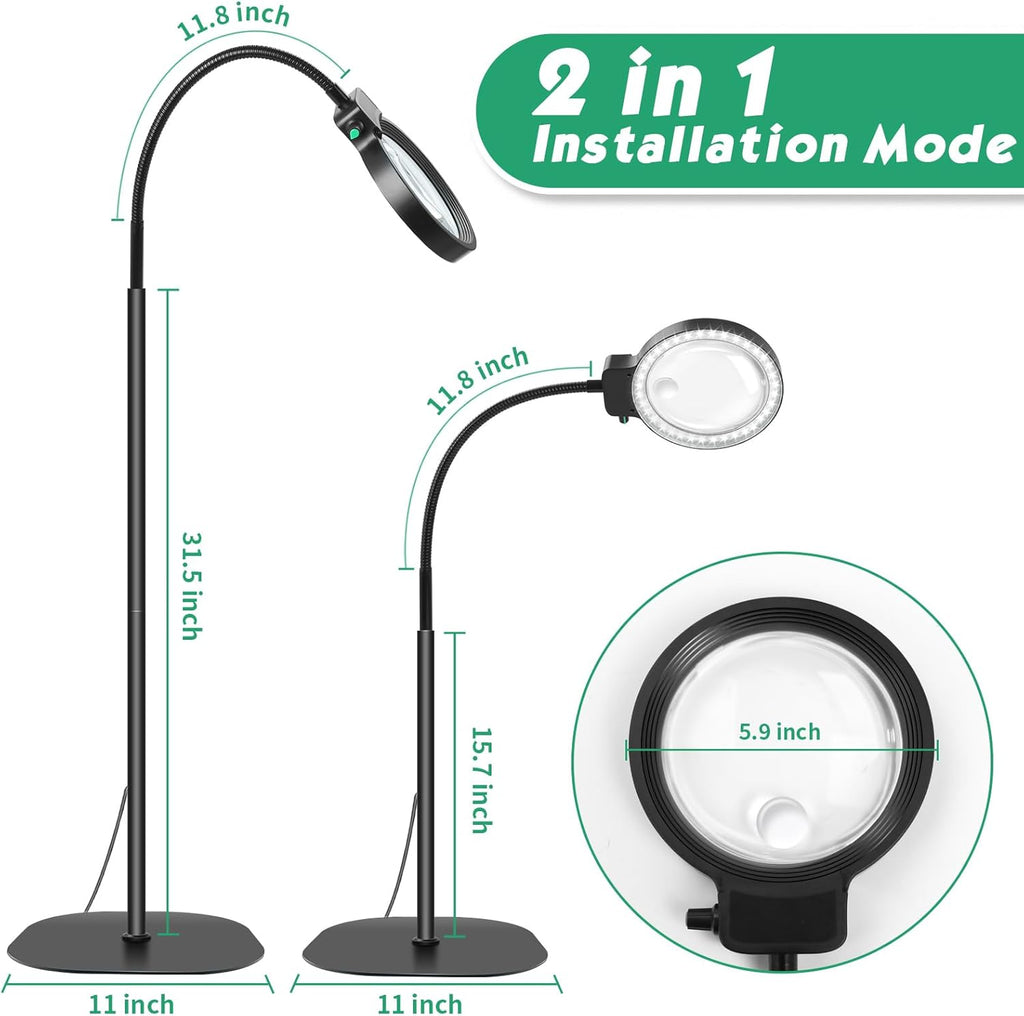 Skanto | Loupe à plein cadre avec lumière LED – Aide à la lecture mains libres pour livres, artisanat et loisirs