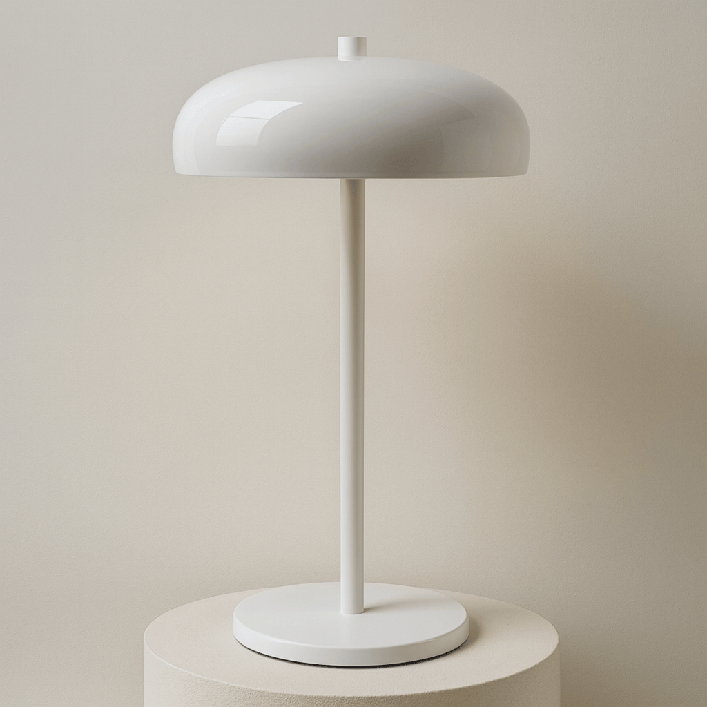 Lampe de table avec abat-jour en dôme et base ronde
