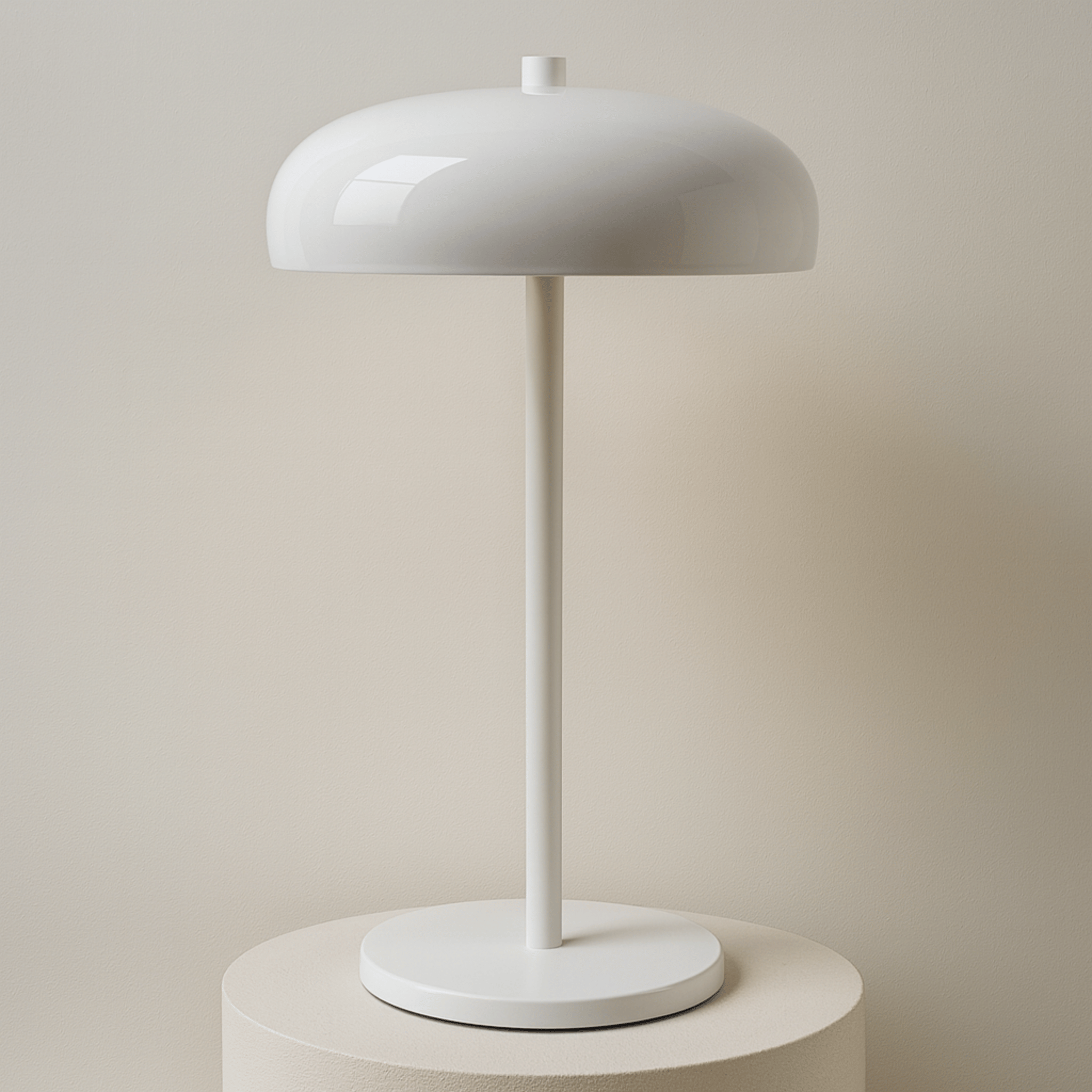 Lampe de table avec abat-jour en dôme et base ronde
