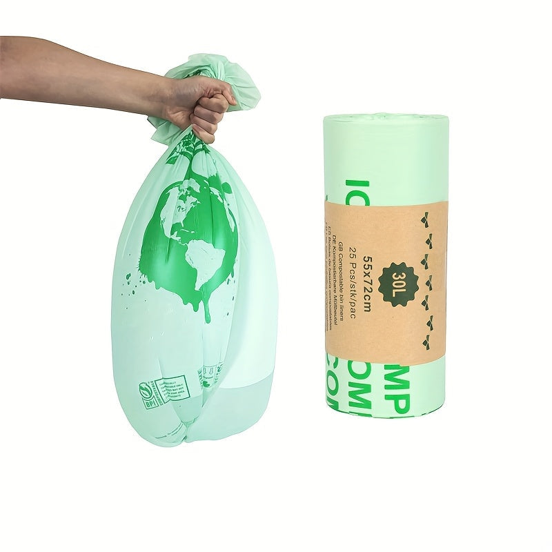 ECOBINZ - Sacs à déchets alimentaires compostables extra épais 6L/8L/10L/30L 3 Gallons, rouleau de 50/25 pièces