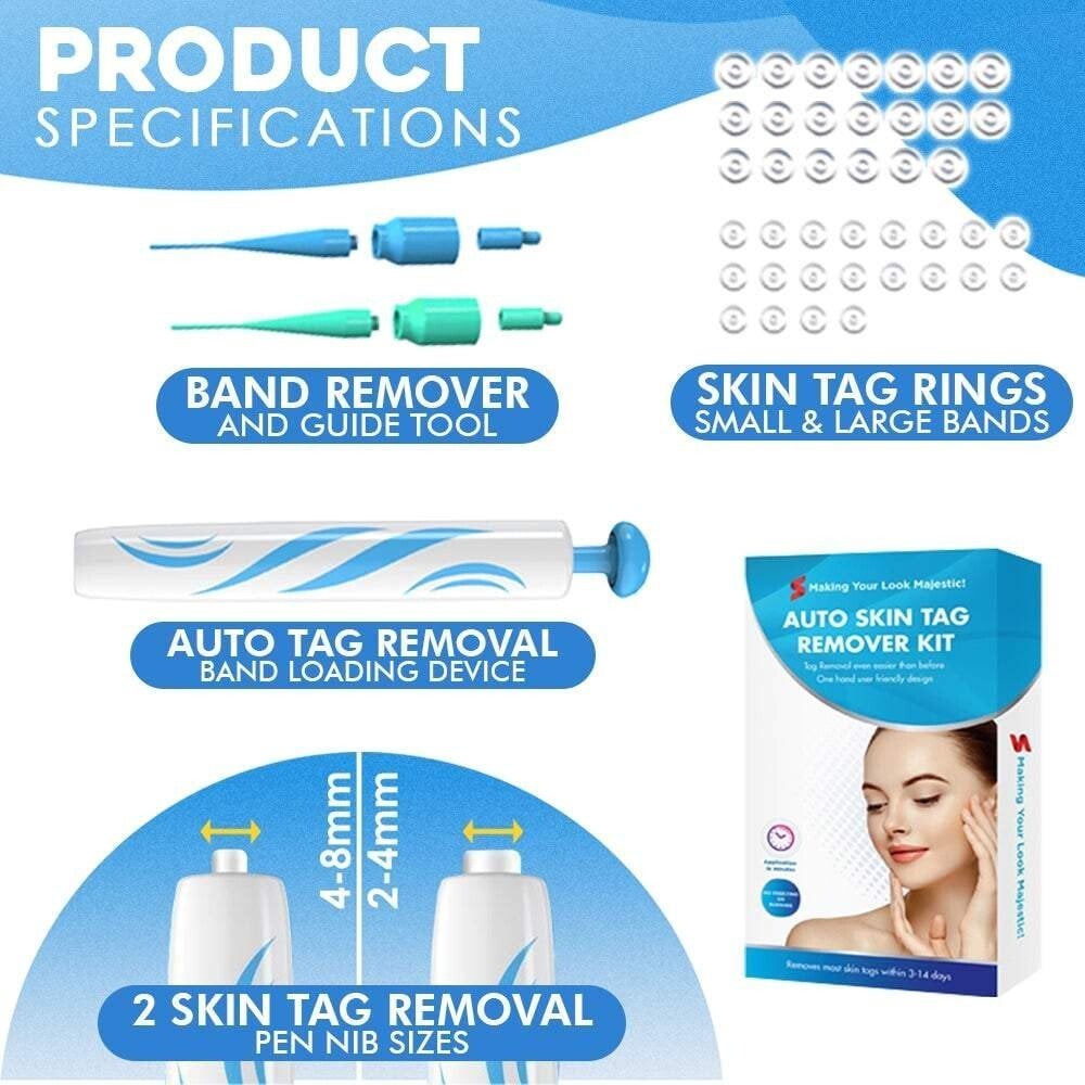 TagGone Kit de Retrait Auto-Tag | Application sans douleur | Pour une peau lisse et uniforme