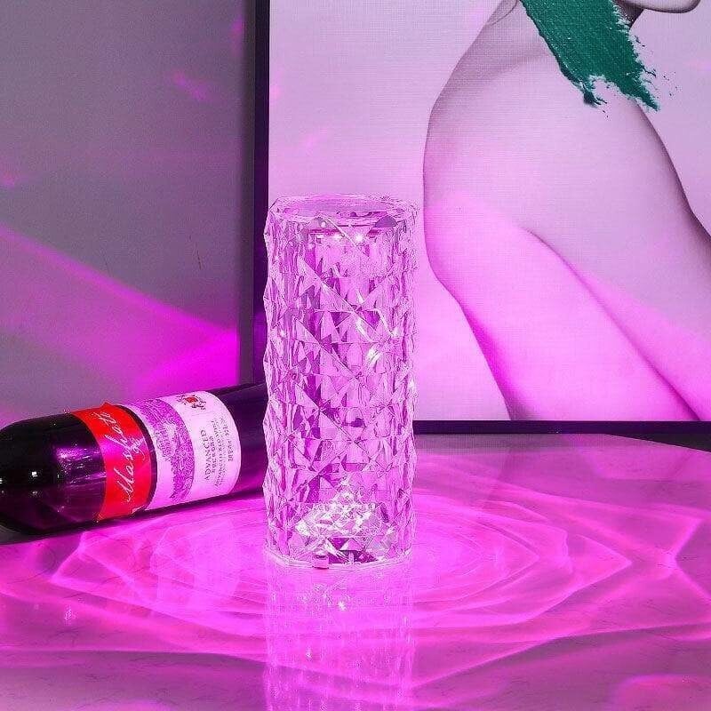 DiamondDazzle™ - Lampe de table en cristal diamant avec 16 couleurs de rayons de rose