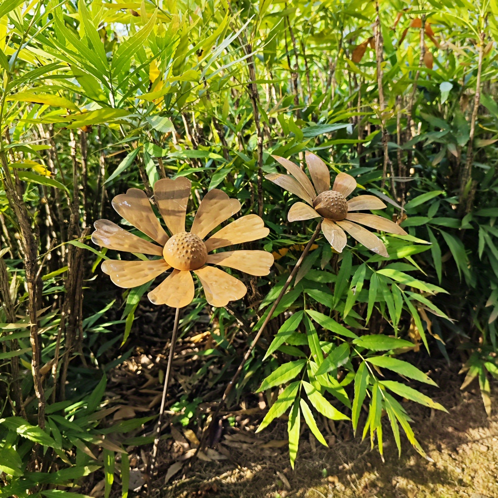 Tuteur de jardin en métal Fleur de camomille Sculpture 65 cm