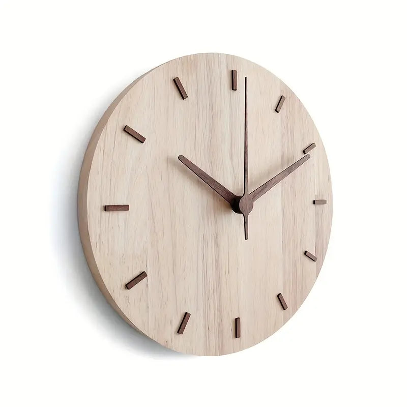 Horloge murale en bois de noyer élégante – Une esthétique raffinée pour des espaces stylés
