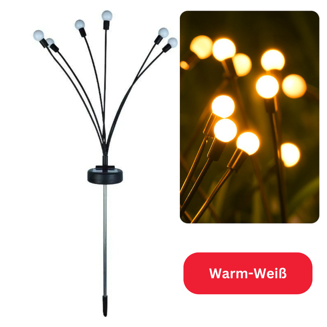 Lampes solaires pour le jardin avec tiges flexibles | Décor extérieur étanche, Blanc chaud ou RGB | Éclairage automatique de 6 à 8 heures | Ensemble de 6