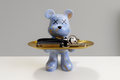 Figurine d'ours debout avec plateau