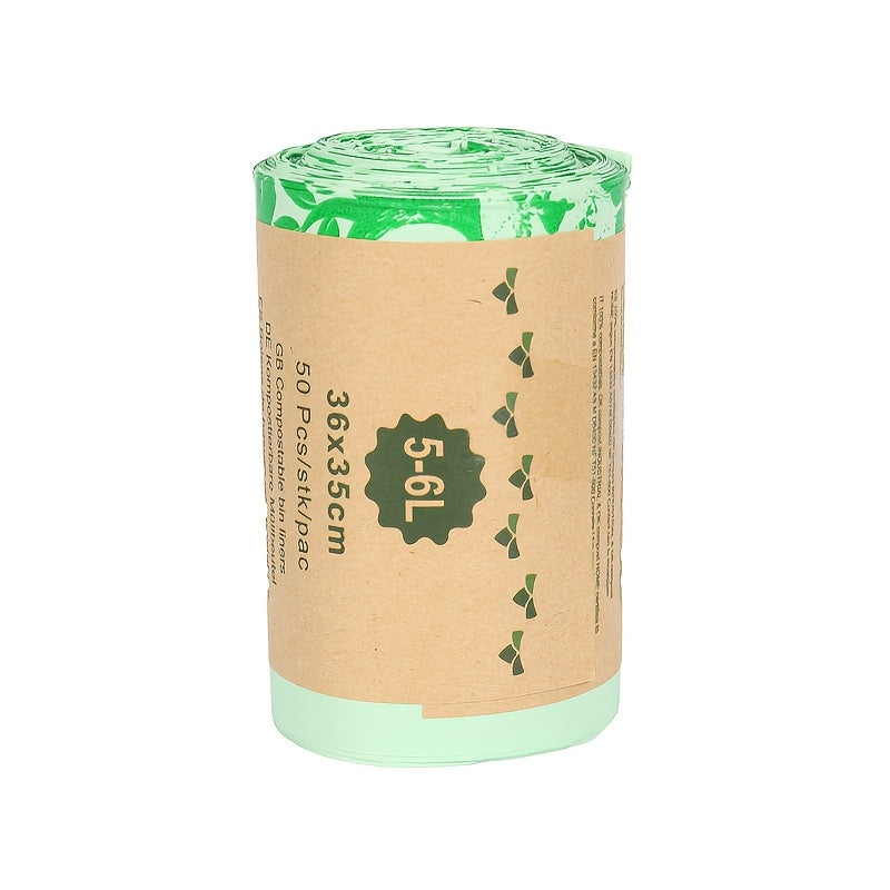 ECOBINZ - Sacs à déchets alimentaires compostables extra épais 6L/8L/10L/30L 3 Gallons, rouleau de 50/25 pièces
