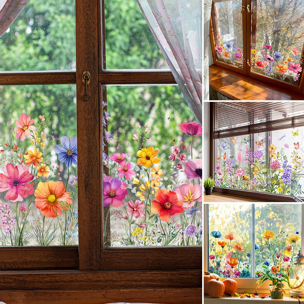 Autocollants de fleurs pour fenêtres