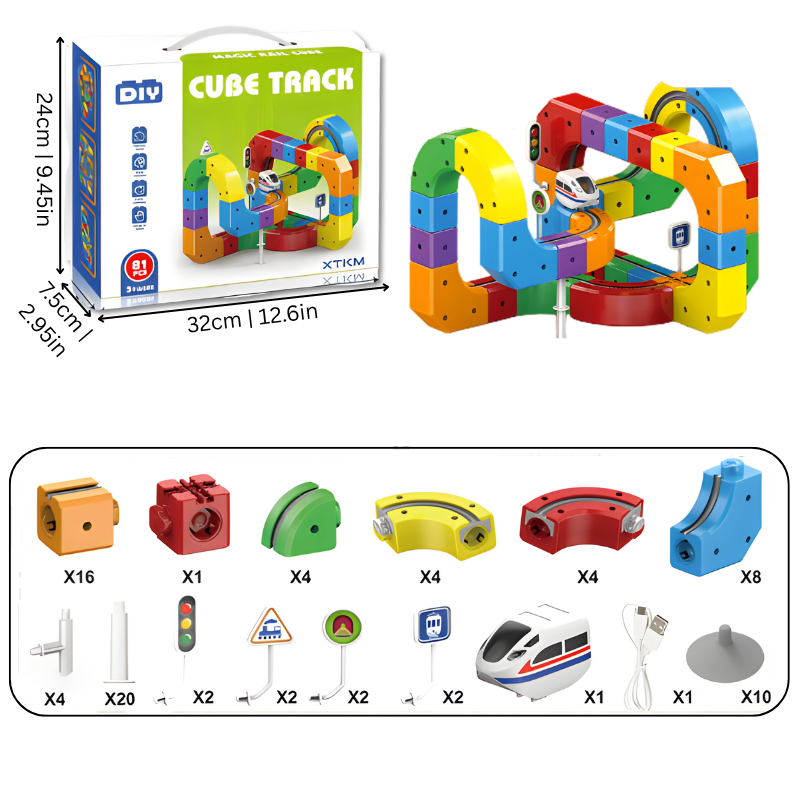 TrackBuilder™ | Circuit de course – Ensemble créatif de construction et de jeu (51/81 pièces)