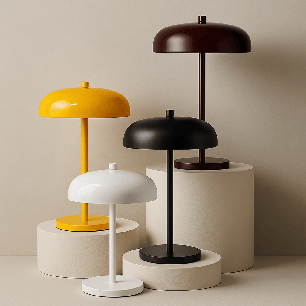 Lampe de table avec abat-jour en dôme et base ronde