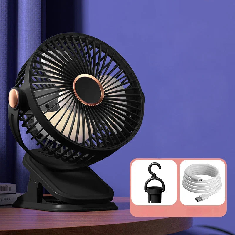 ClipBreeze™ | Ventilateur à clip USB silencieux avec 5 vitesses