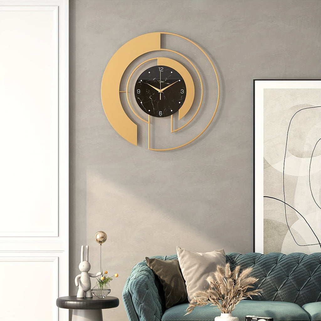 Horloge murale moderne en métal design en verre mouvement silencieux