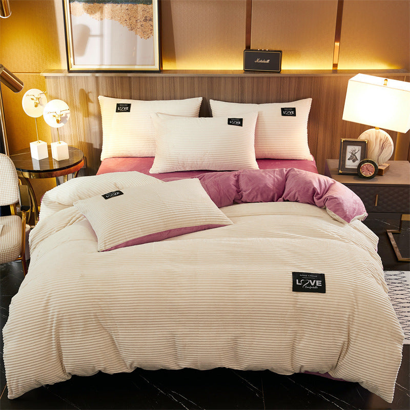 Restavia™ | Housse de couette en polaire corail ultra douce (Incl. 4 taies d'oreiller)