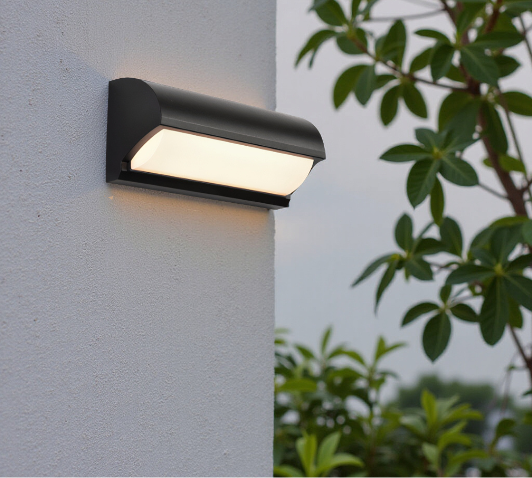 Lampe murale LED extérieure en finition noire