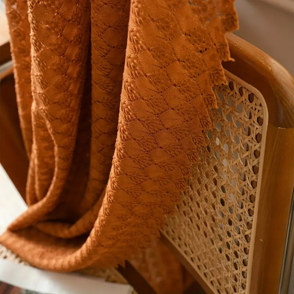 Rideau en Crochet Boho Amber Glow