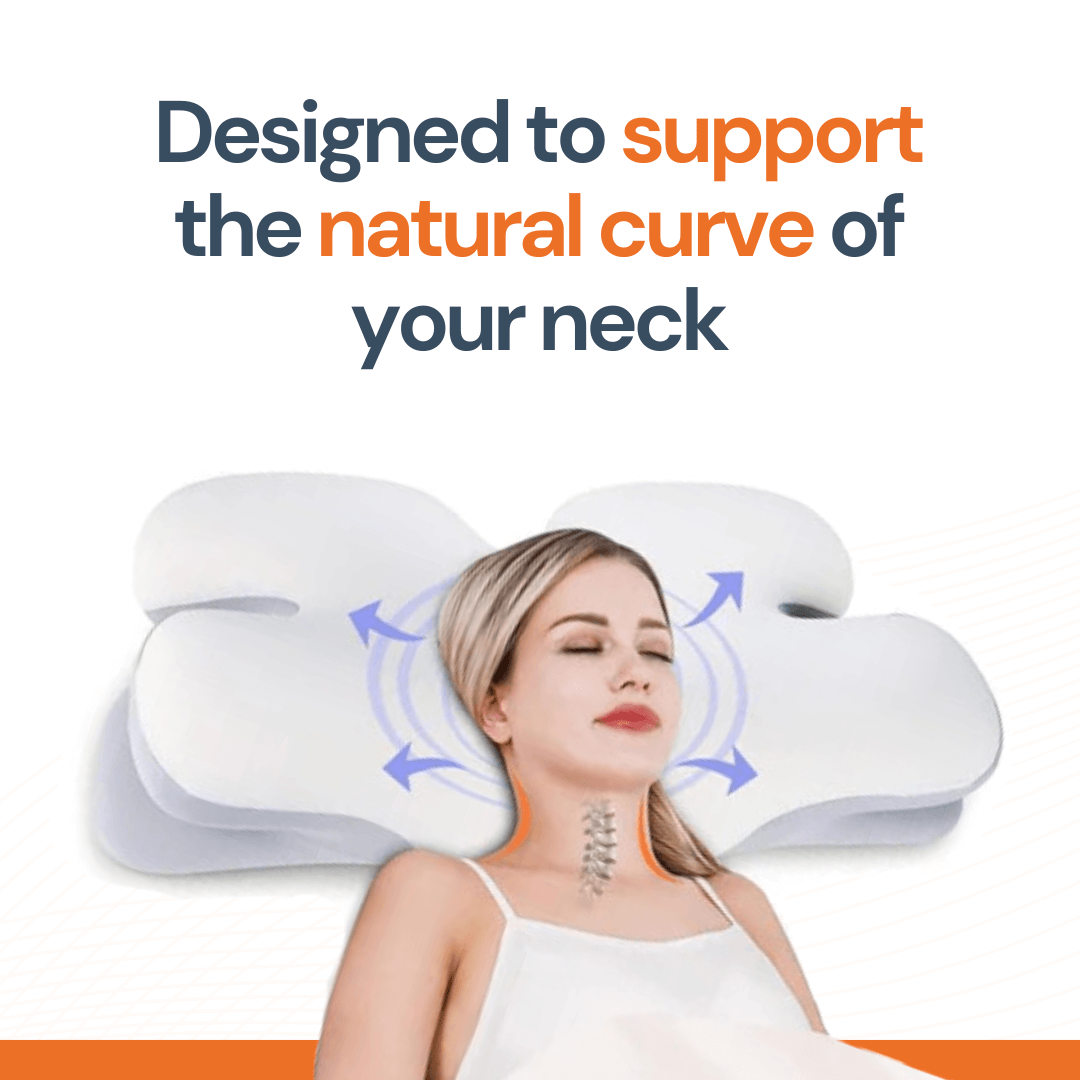 Coussin ergonomique pour le cou | Mousse à mémoire, soutien du cou & idéal pour un sommeil paisible