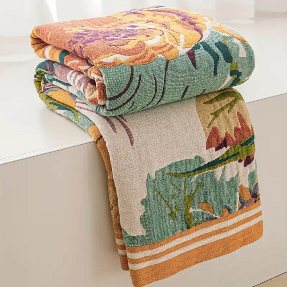 Couverture en Coton Sienna Floral Bloom