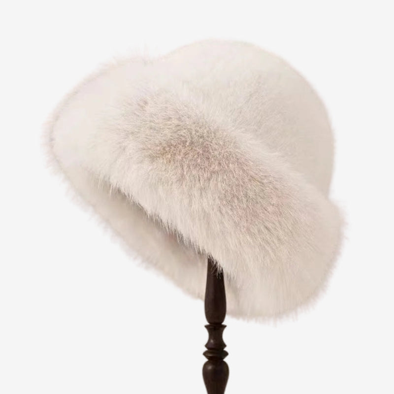 Emma – Chapeau bob en fourrure duveteuse avec protection pour les oreilles