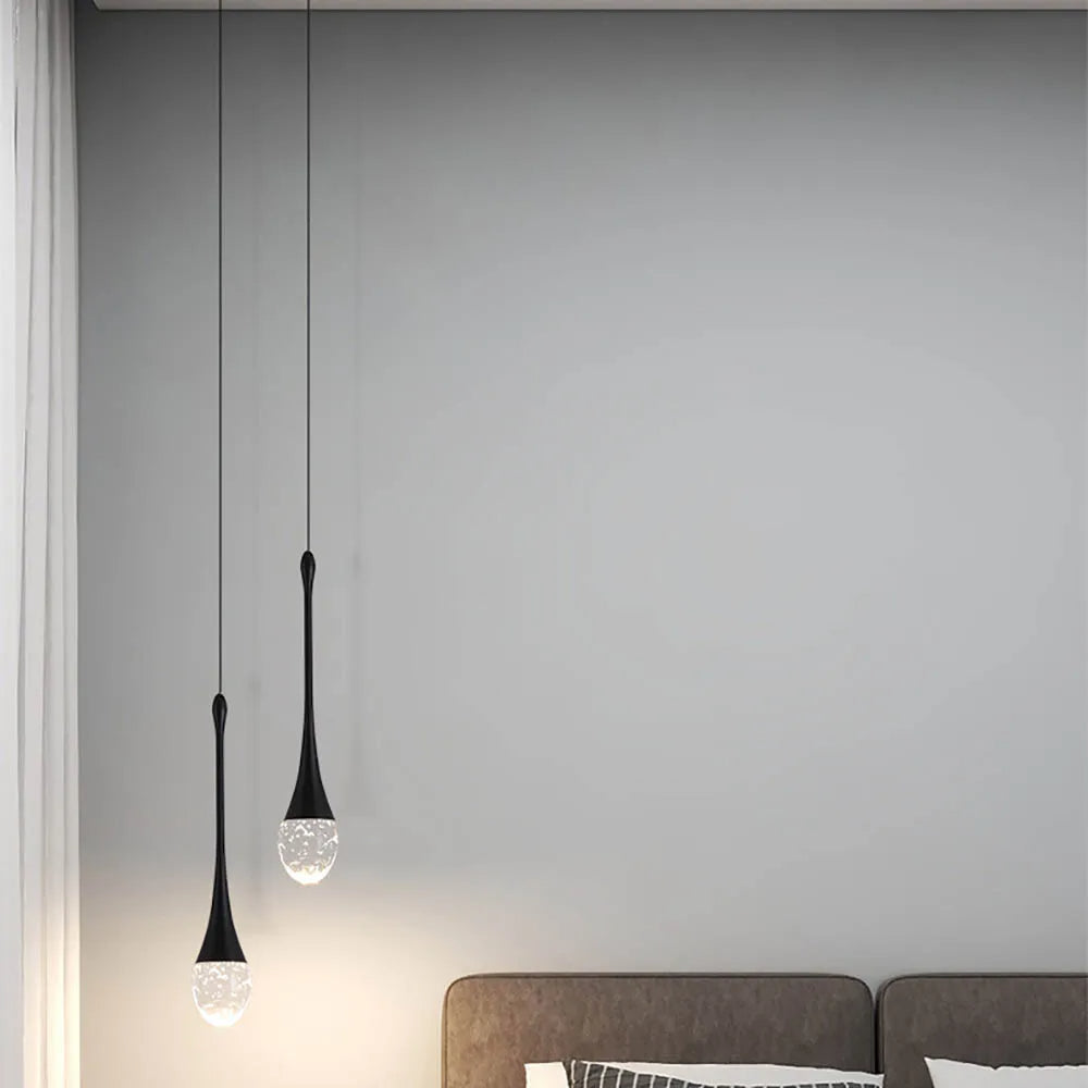 Suspension en verre avec lumière chaude - Vetra