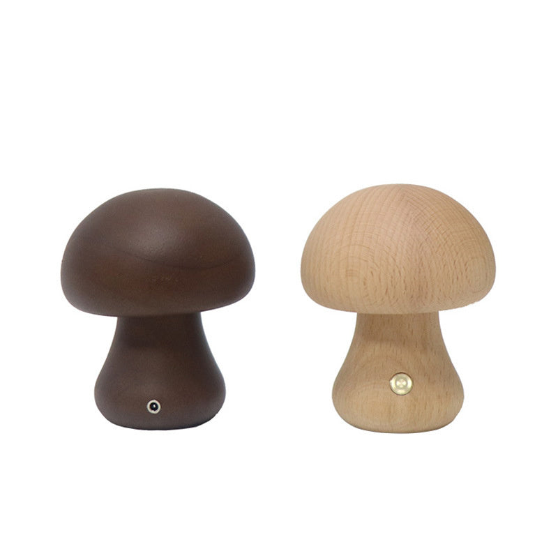 Lampe de table Vintage en bois Champignon