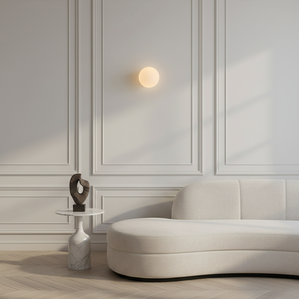 Applique Murale Solstice - Applique en Verre Givré Moderne pour Intérieurs Minimalistes