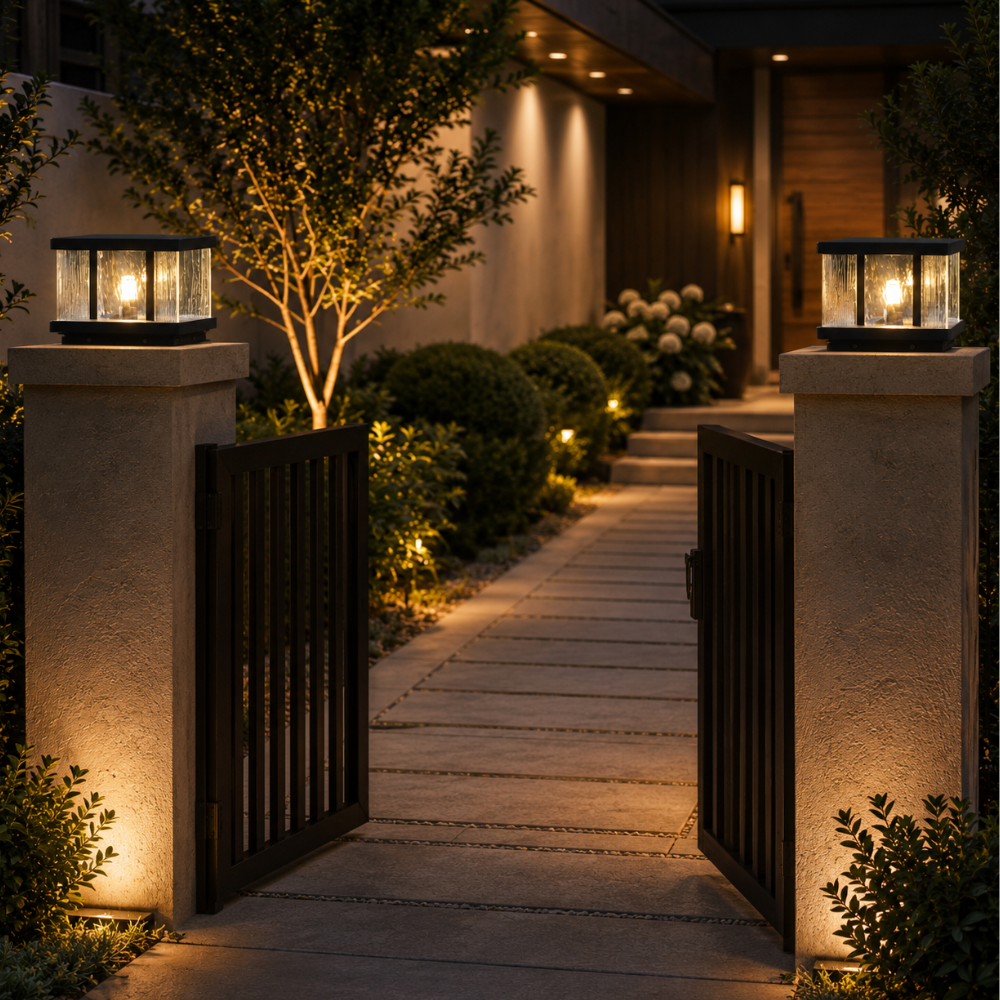 Lumière de Pilier Moderne pour Extérieur - Lampe de Pilier en Aluminium Étanche pour Allées