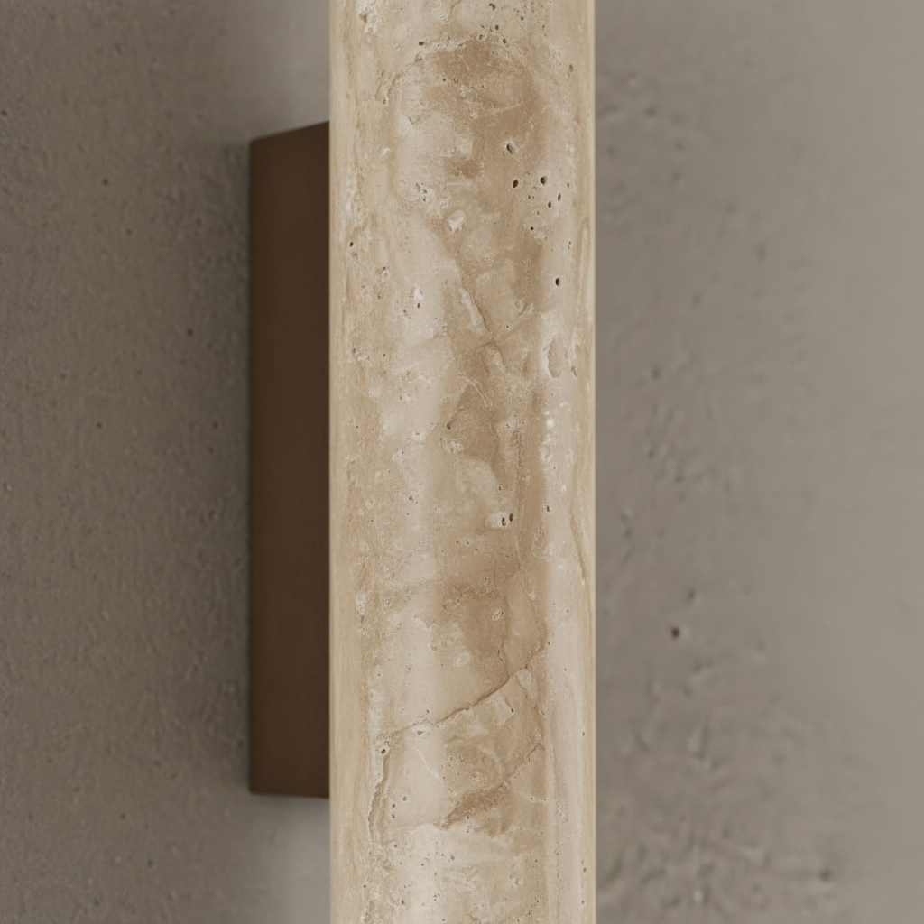 Applique Murale en Travertin Élégante - Éclairage Moderne Haut/Bas pour Décor Architectural