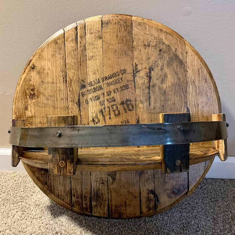 Sandsberg | Étagère Murale en Fût de Whisky | Design Rustique en Bois Massif | Rond