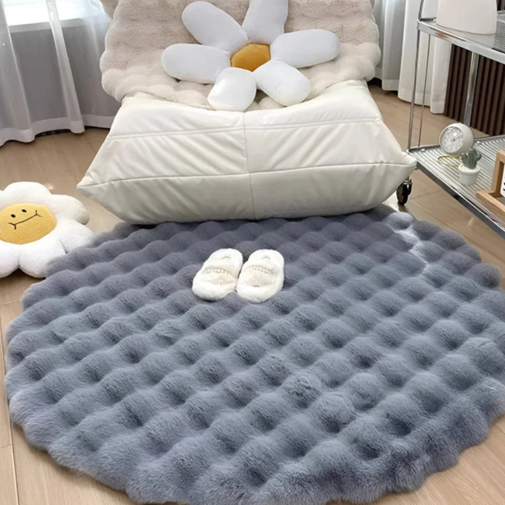Tapis Rond en Fleece Antidérapant 80 x 80 cm
