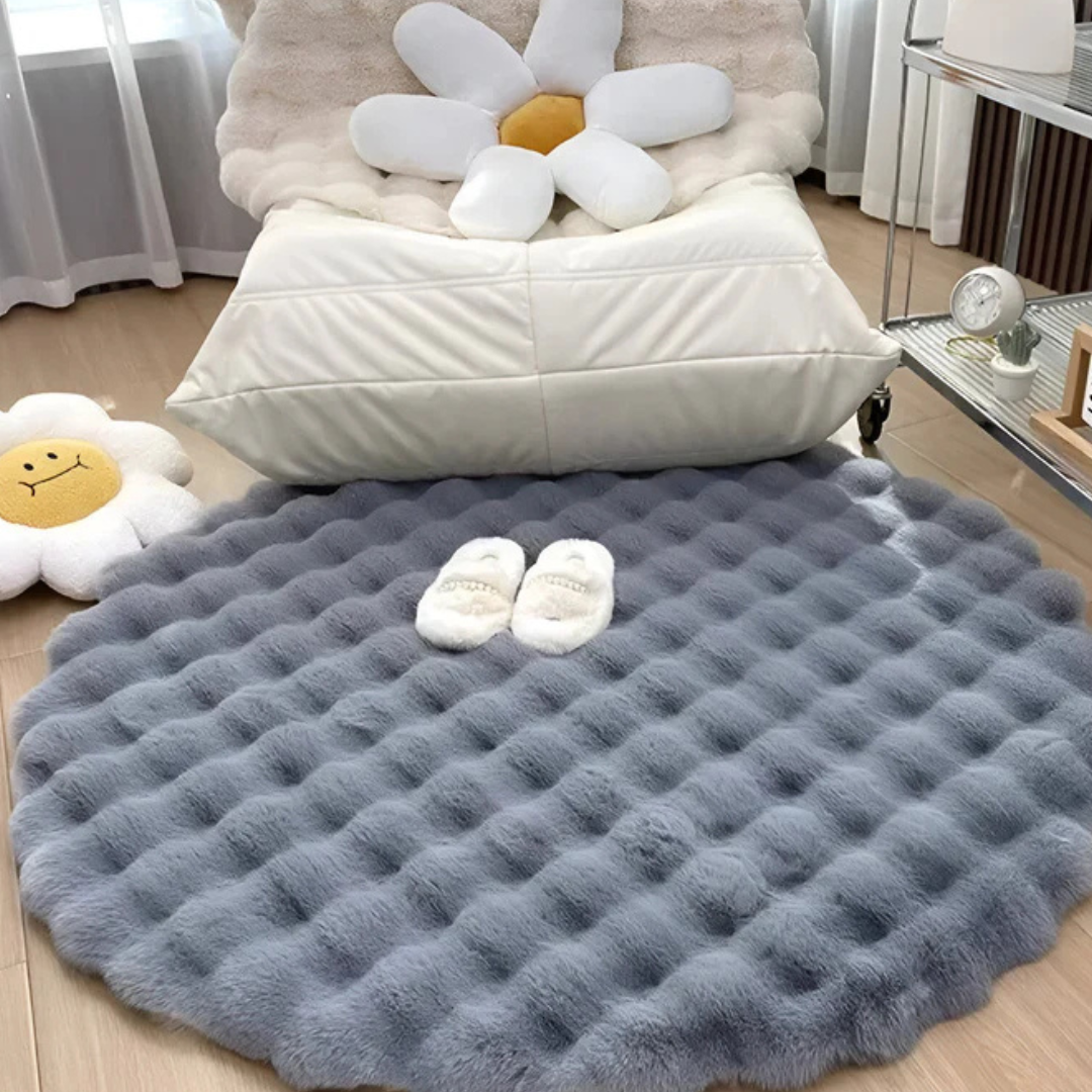 Tapis Rond en Fleece Antidérapant 80 x 80 cm