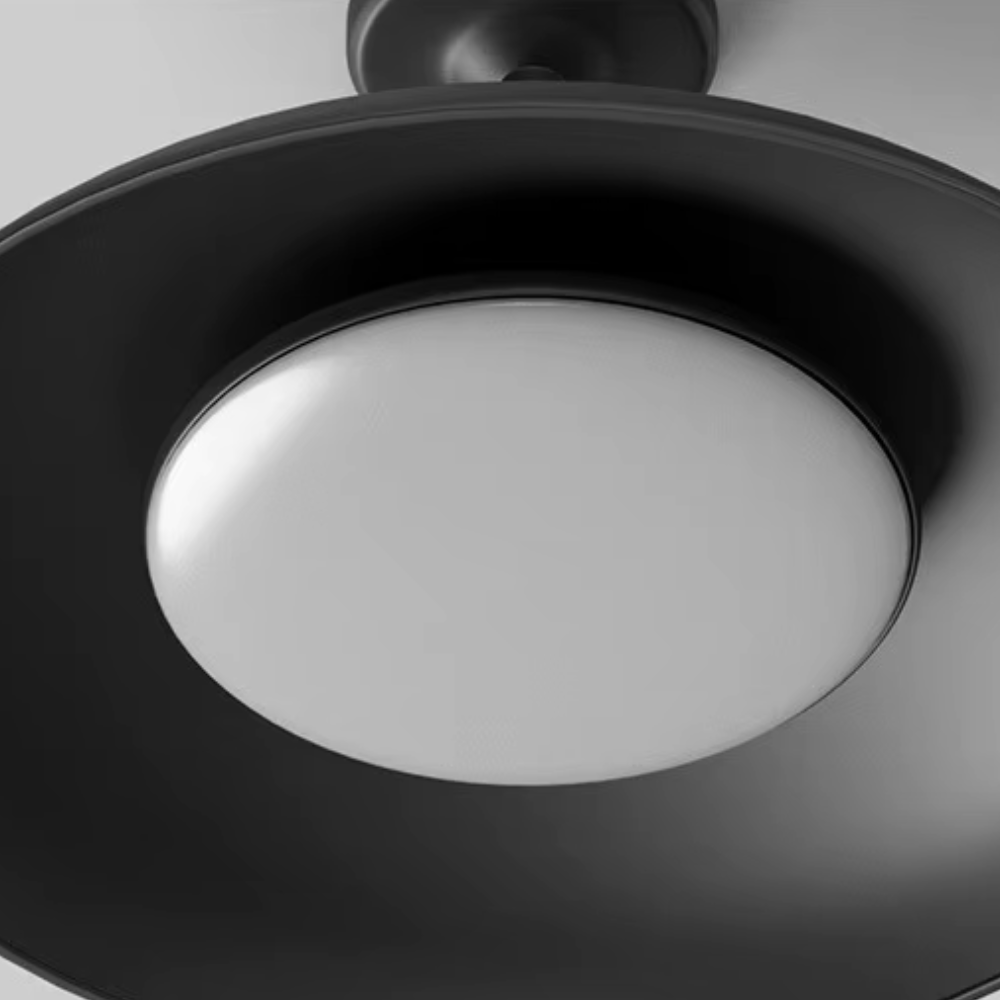 Lumière de plafond étanche extérieure IP65 | Plafonnier rond noir semi-encastré pour éclairage de patio et porche