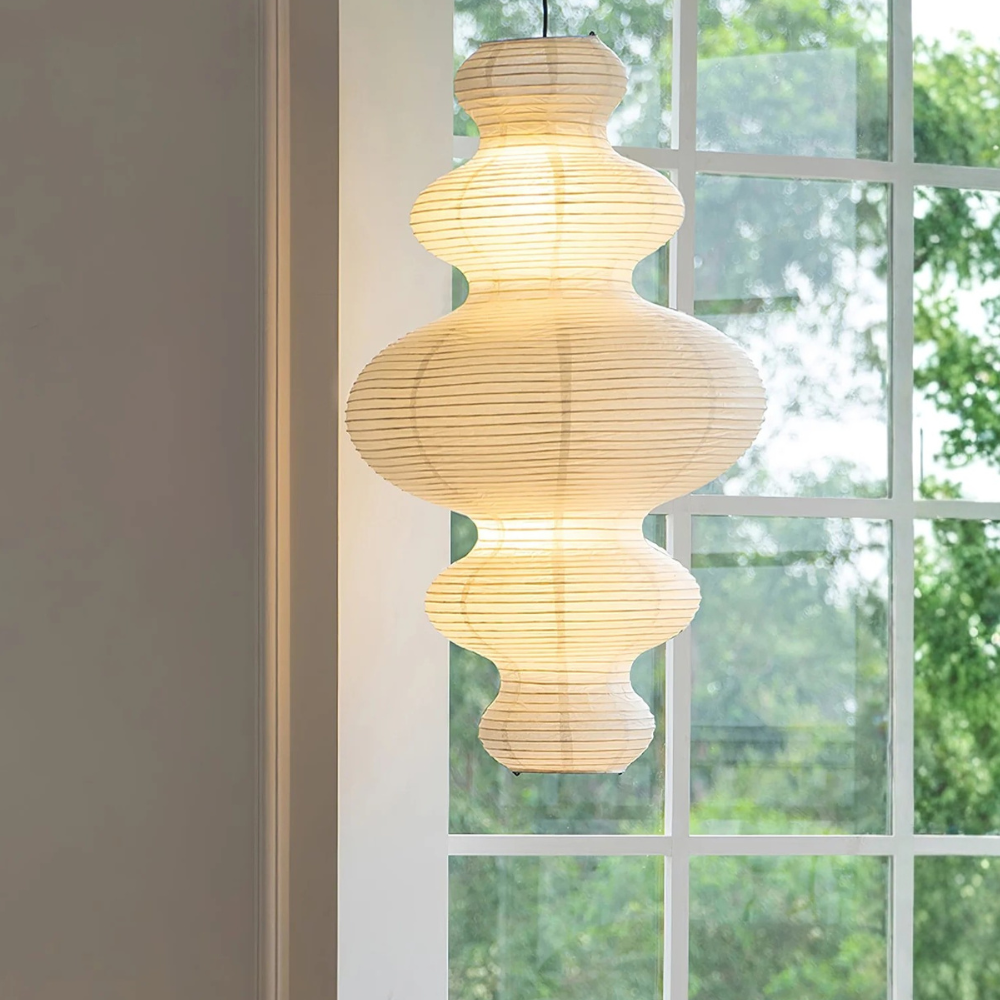 Akari Juni - Lampe Pendante en Papier de Riz Artisanale pour Éclairage de Cuisine