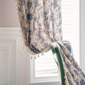 Rideau Floral Blue Rose pour la Maison
