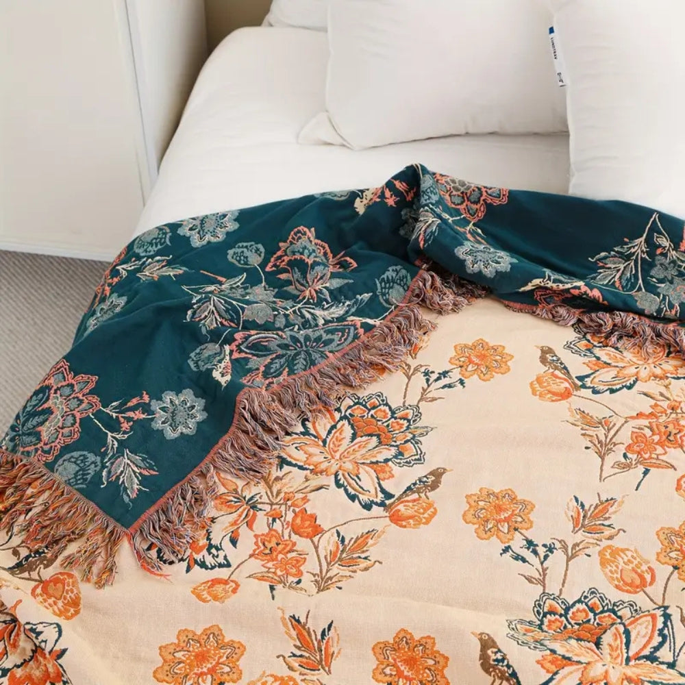 Couverture en Coton Boho Rustique et Confortable