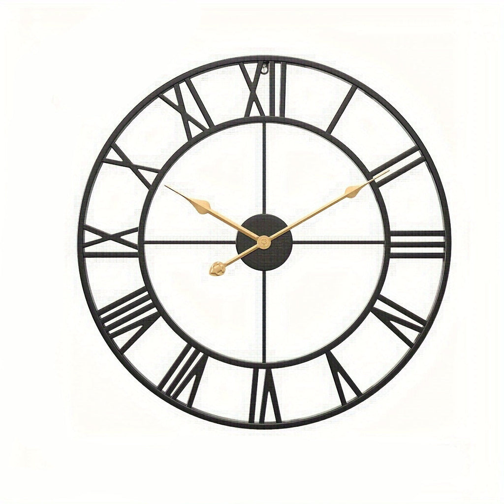 SERENETIME - Horloge Murale Ronde Vintage Silencieuse avec Cadre Métallique pour Chambre