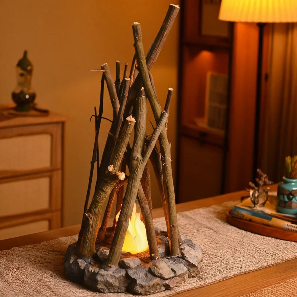 GlowWood™ | Chaleur rustique confortable avec lumière d'ambiance apaisante