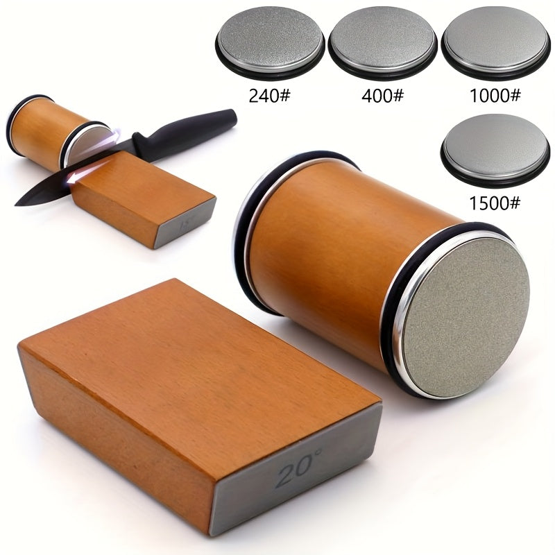 Set de pierre à aiguiser EdgeCraft DuoSharp | Pierre diamantée avec support magnétique | Angles d'affûtage de 15° et 20° | Bois et métal