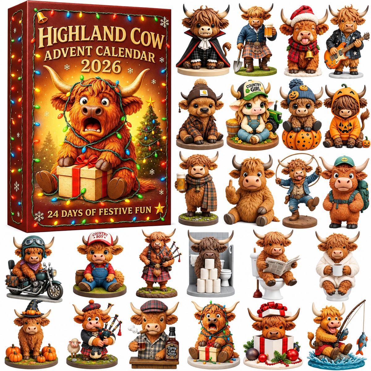 Calendrier de l'Avent Vache des Highlands 2026