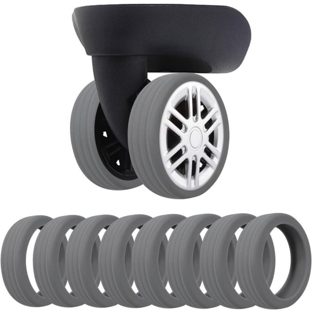 RollGuard Pro™ | Housses de protection en silicone pour roues de valise réduisant le bruit