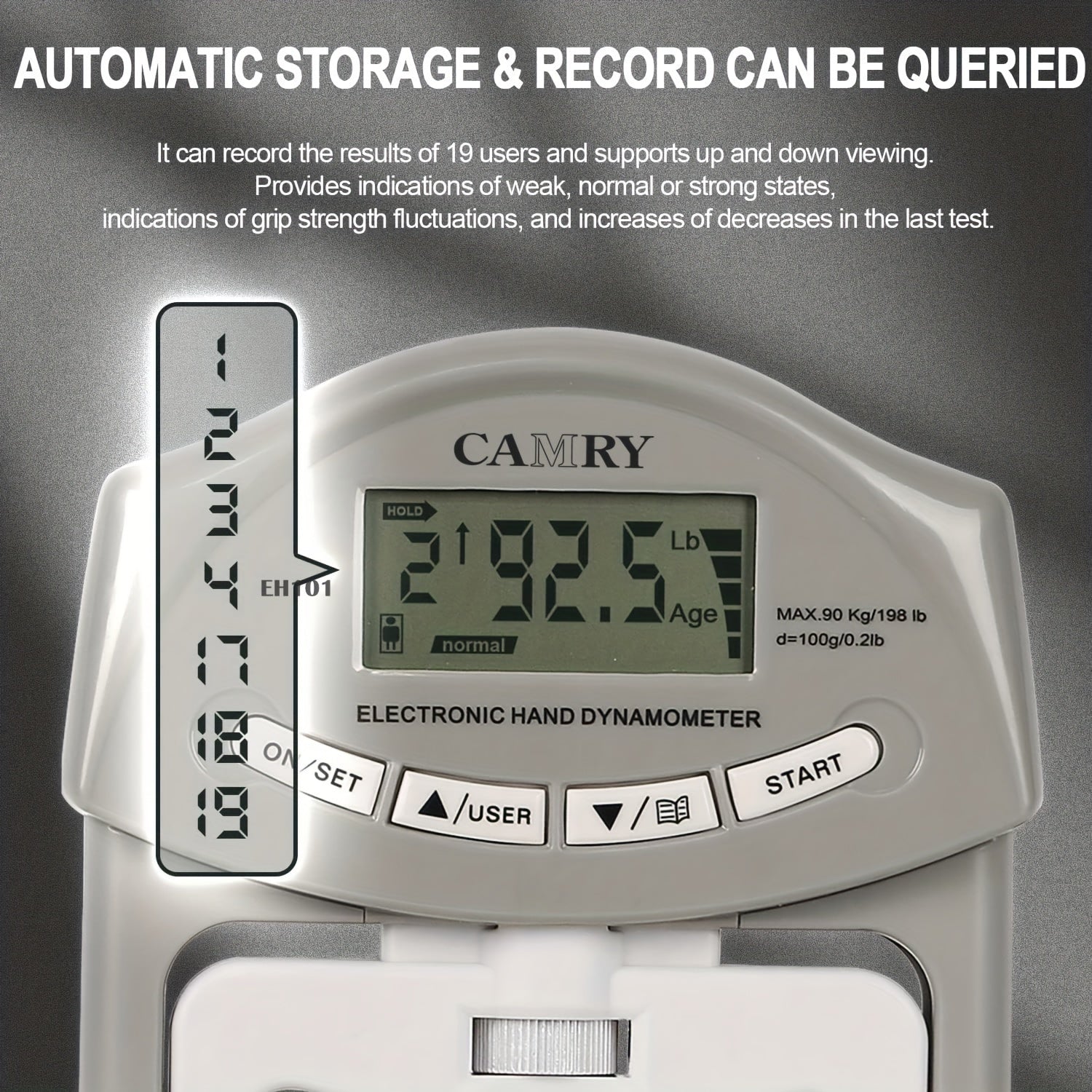 GRIPMETER PRO – Testeur de force de préhension numérique avec capture automatique