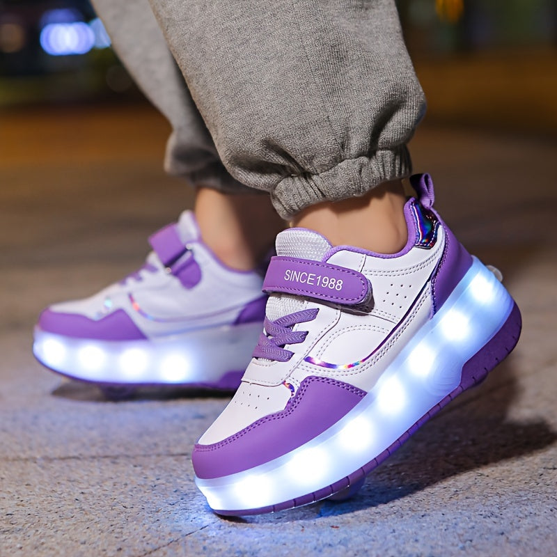 GlowRiders Roller Sneakers - Pour Enfants avec Spectacle de Lumières