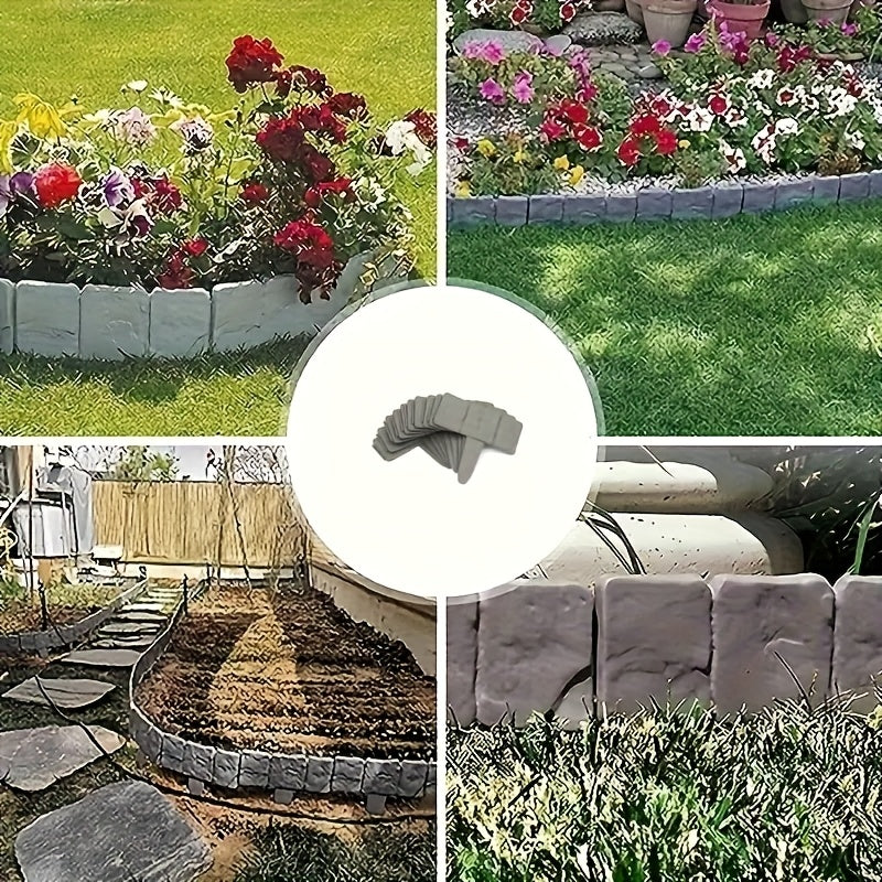 Ensemble de Bordure de Jardin en Pierre – Pratique et Décoratif
