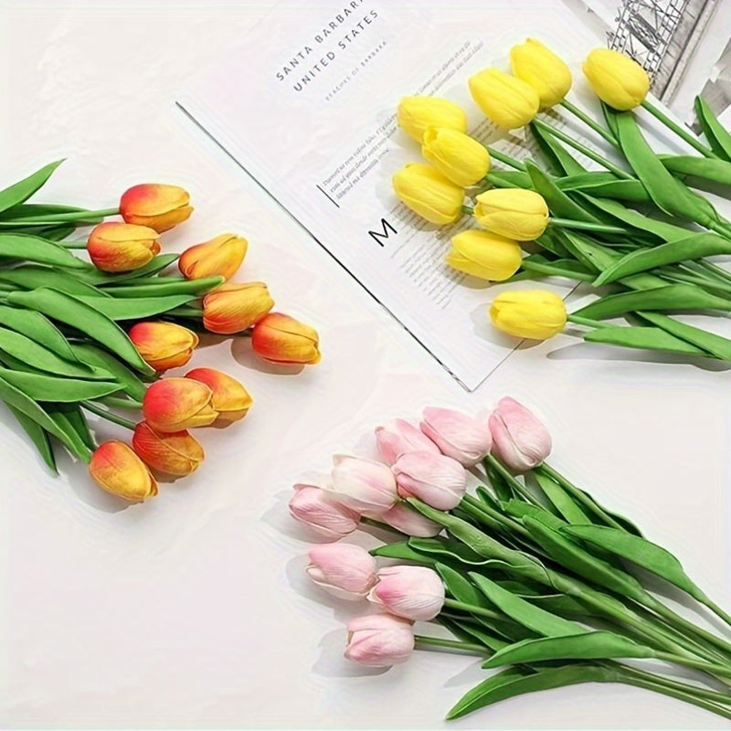 Ensemble de 15 Tulipes Artificielles Réalistes – Parfait pour les Mariages, Fêtes et Décoration Intérieure