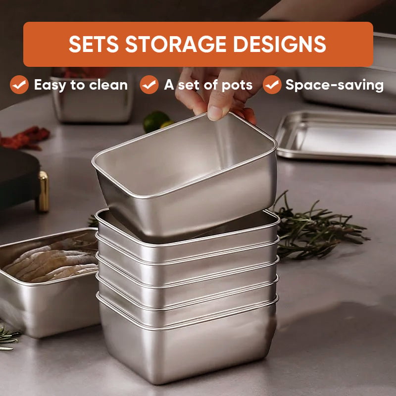 Skanto | Boîte de Rangement Alimentaire en Acier Inoxydable avec Couvercle, Boîte à Lunch, Boîte de Rangement pour Snacks