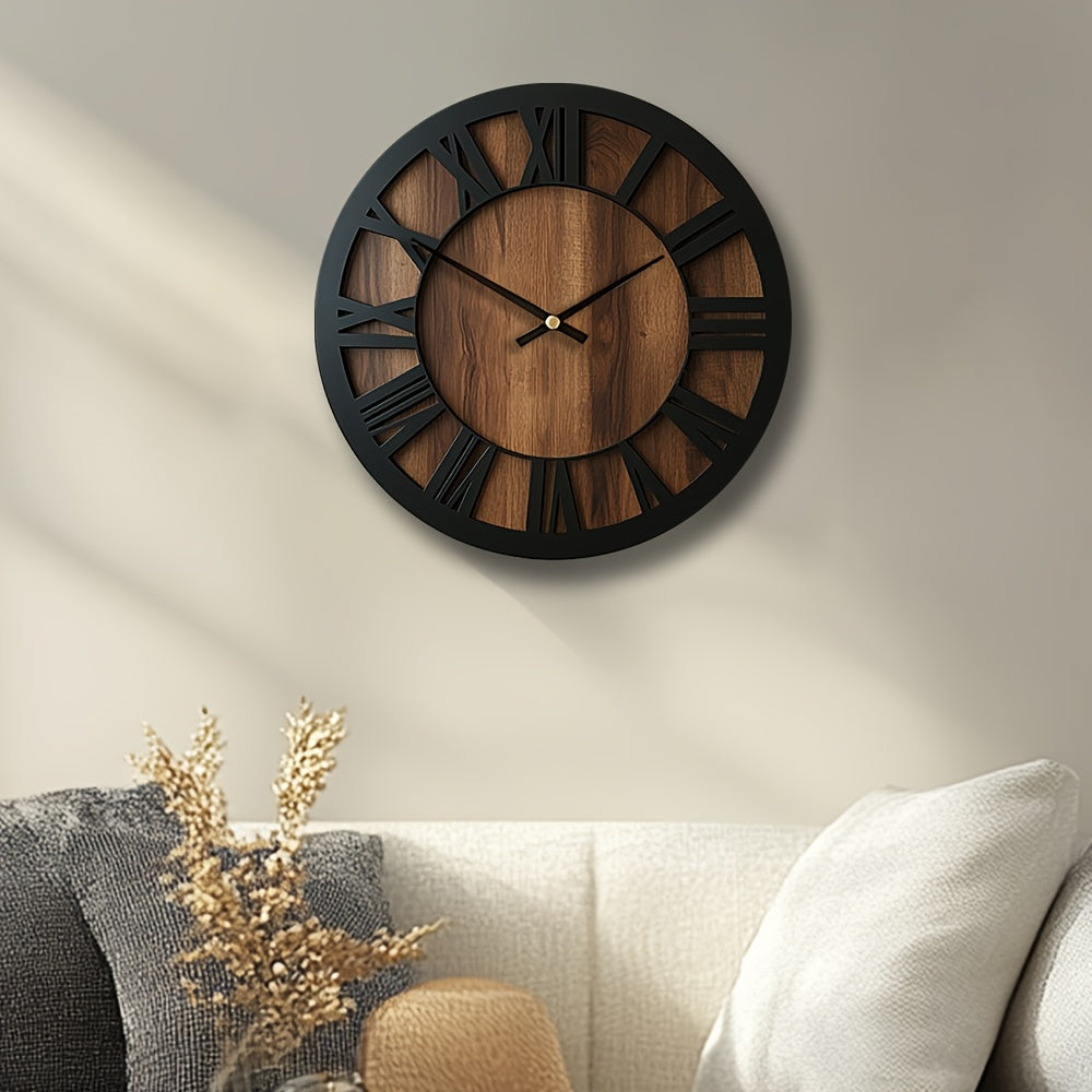 HORLOGE MURALE RONDE SILENCIEUSE EN BOIS – Woodora Art