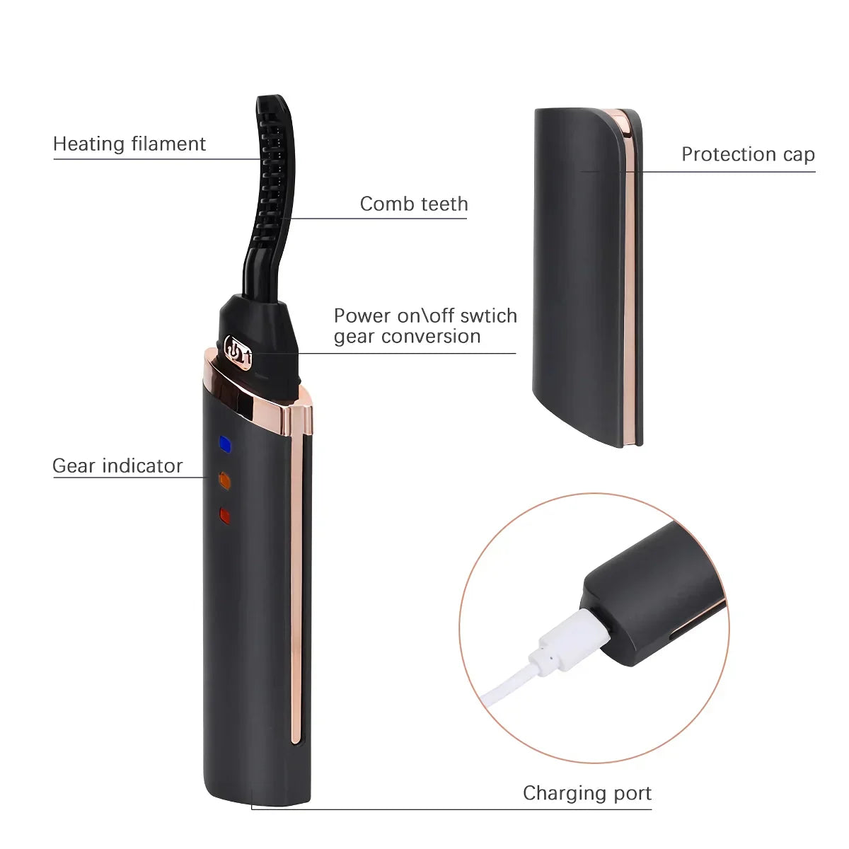LuxeLash Pro™ | Recourbe-cils USB rechargeable à chauffage rapide
